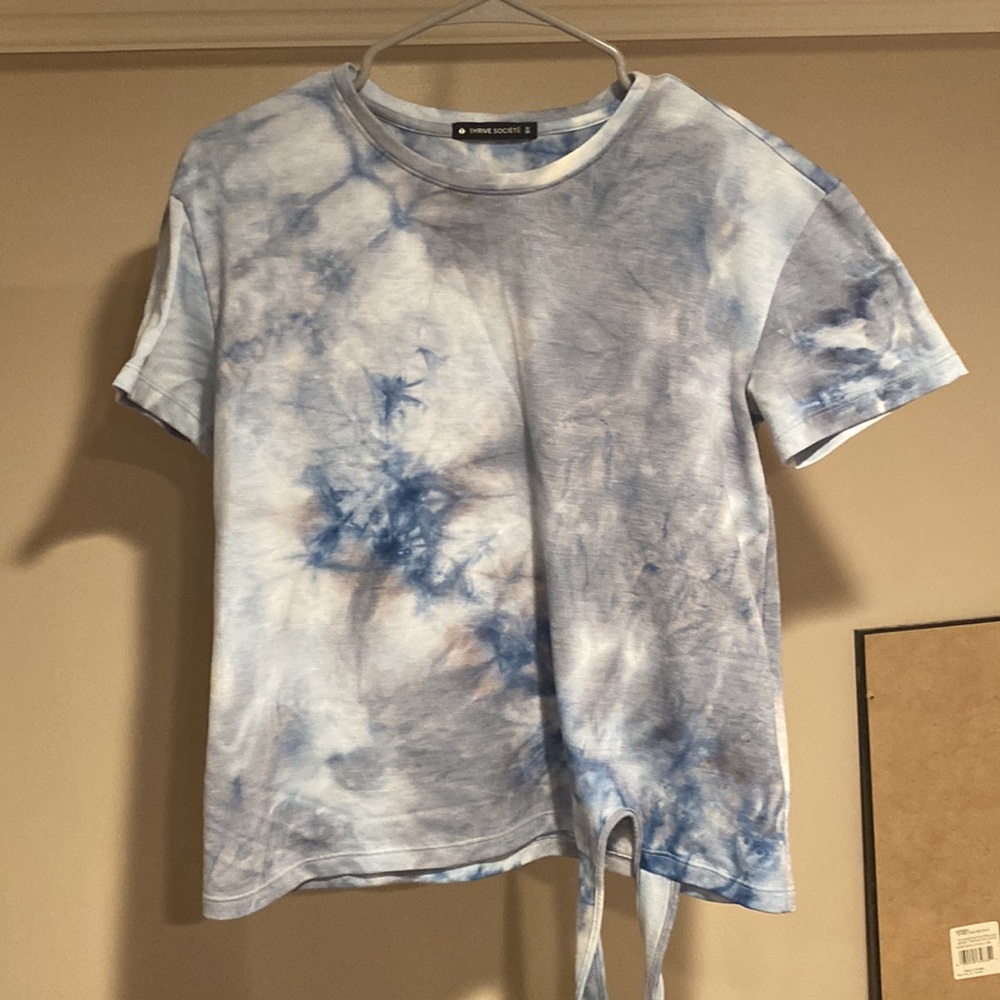 Tie Dye blue gray purple ombré tie shirt - gym, casual, everyday top